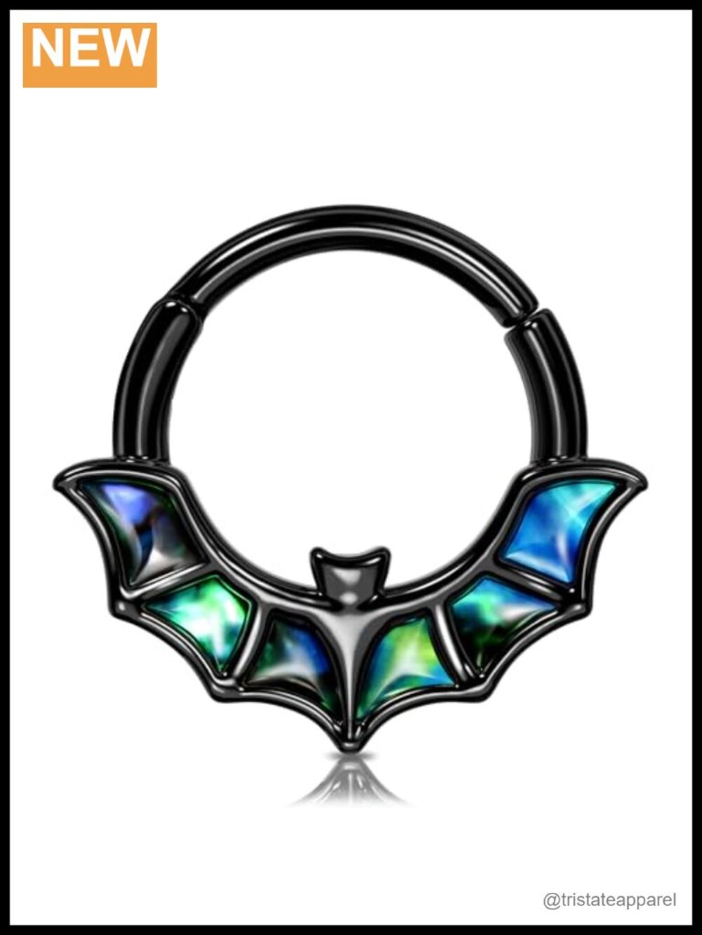 16G Bat Septum Ring Stainless Steel 316L Clicker Daith Helix Earring